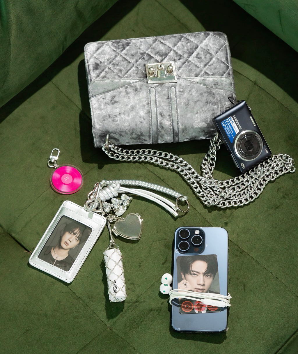 BTS JIN - PHOTOCARD AND LIPGLOSS HOLDER KEYCHAIN