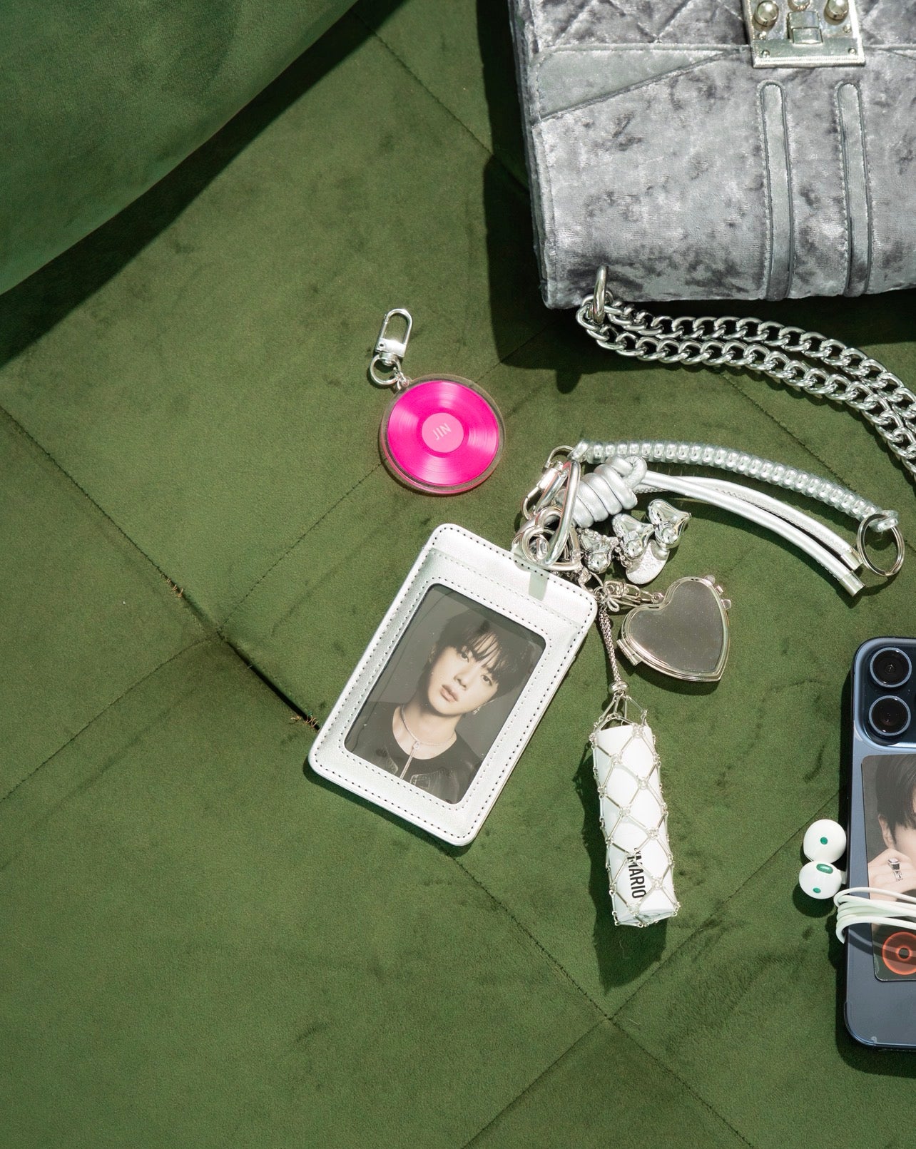 BTS JIN - PHOTOCARD AND LIPGLOSS HOLDER KEYCHAIN