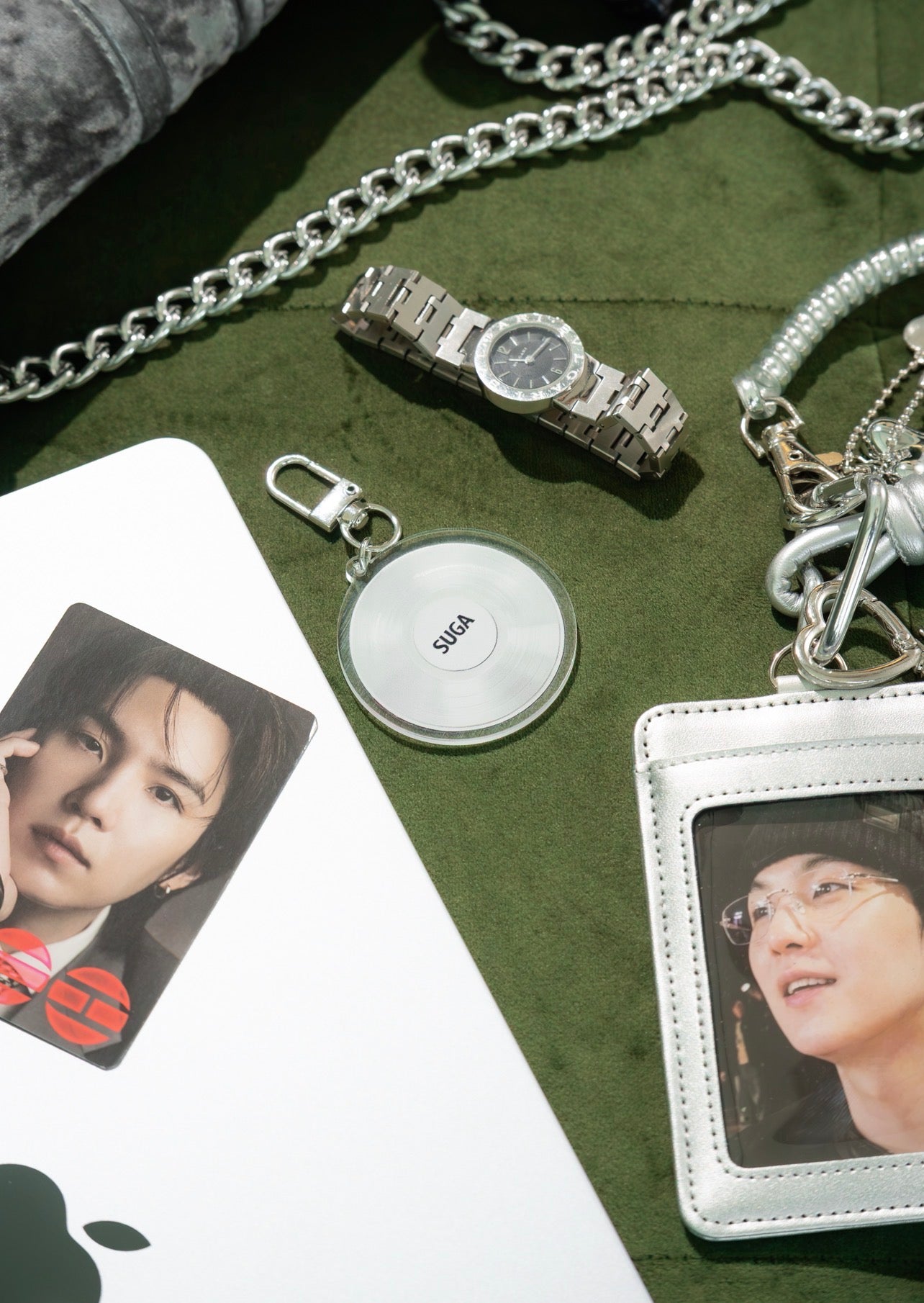 BTS SUGA - PHOTOCARD AND LIPGLOSS HOLDER KEYCHAIN