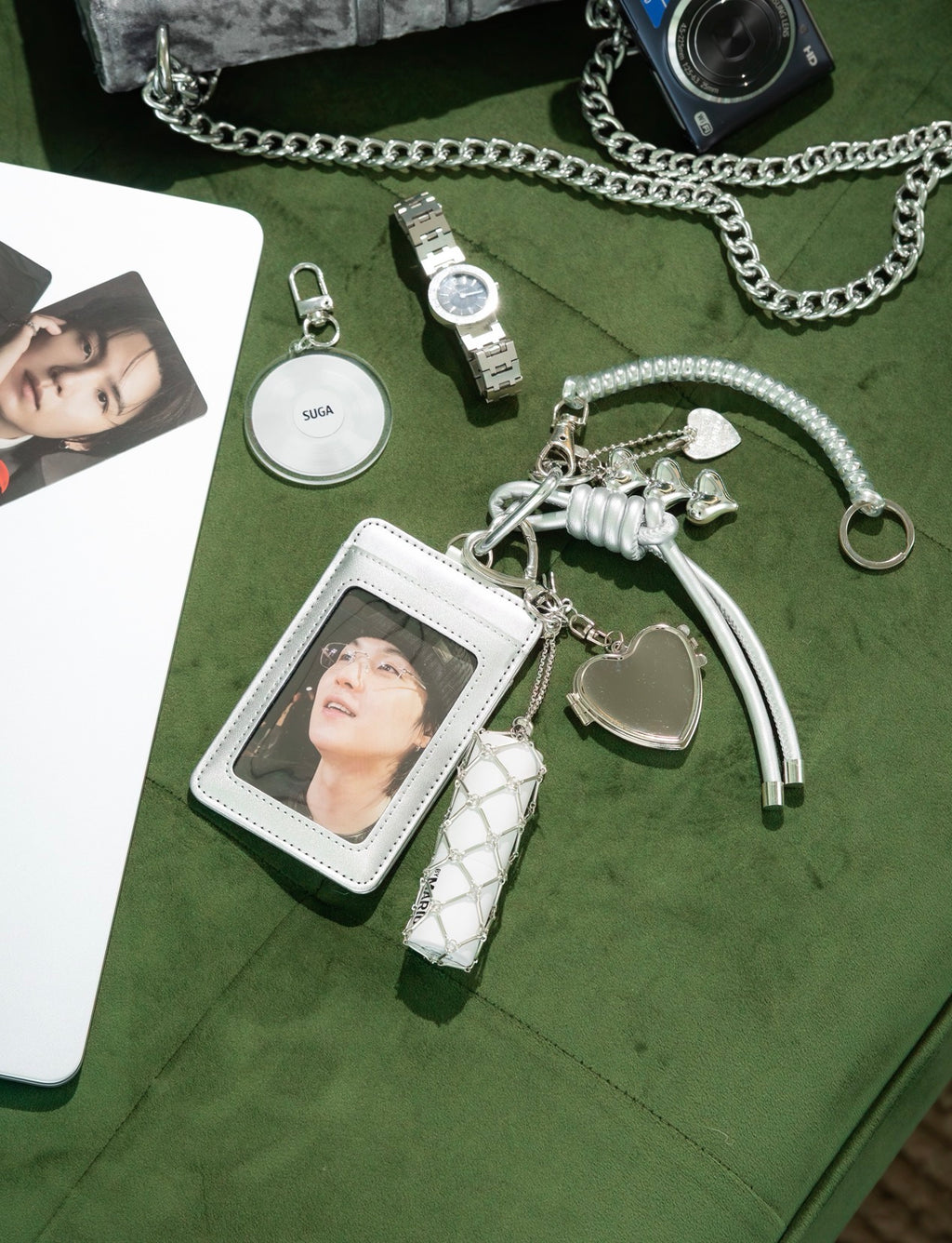 BTS SUGA - PHOTOCARD AND LIPGLOSS HOLDER KEYCHAIN