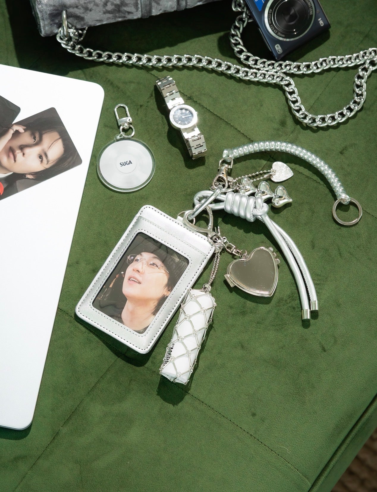 BTS SUGA - PHOTOCARD AND LIPGLOSS HOLDER KEYCHAIN